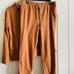 Wanliss Womens Lounge Athleisure Cotton Blend Hoodie/Joggers Set Size L/XL